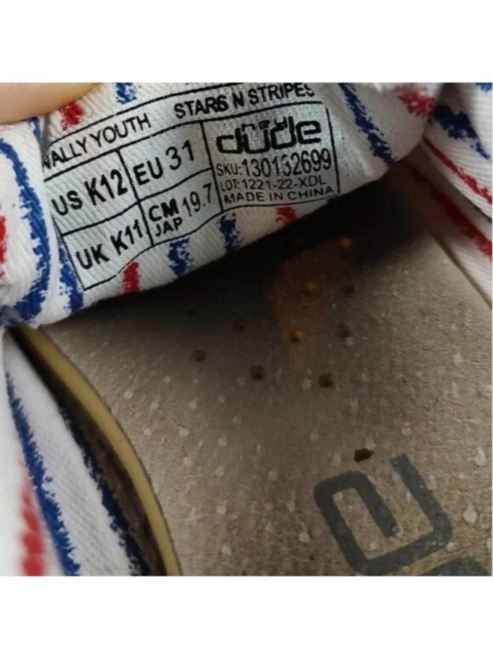 Hey Dude Wally Youth Stars n Stripes Shoes K12 - Picture 9 of 9